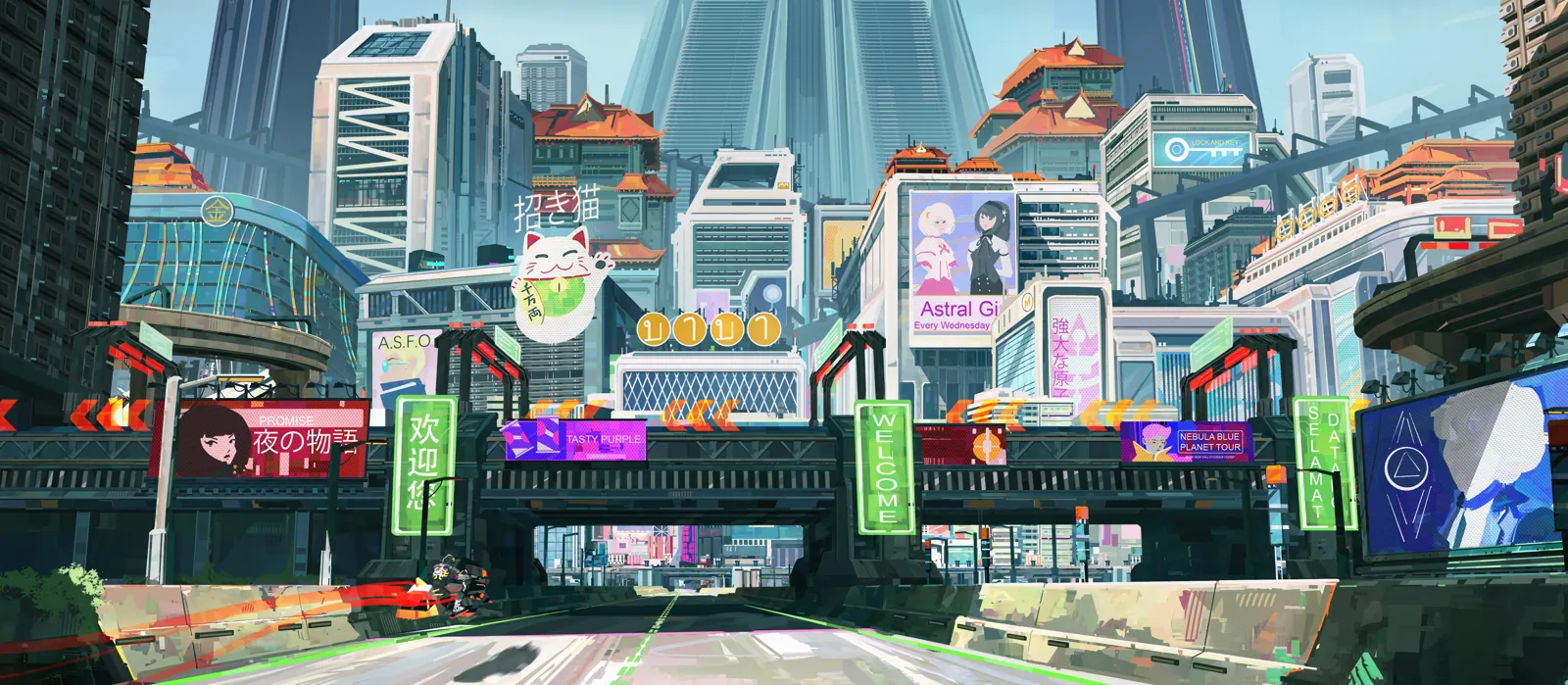 Game environment concept art by Mirayi